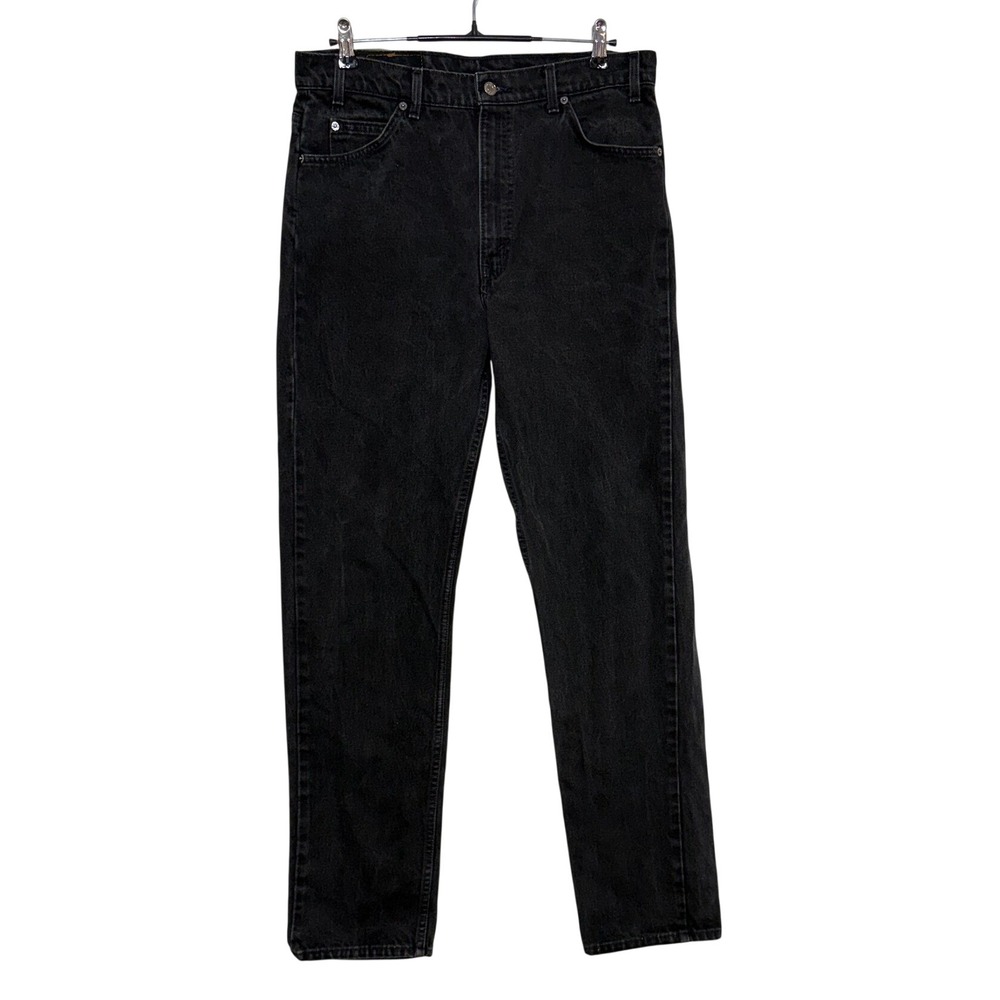 Vintage Levis 505 Jean Men Measure 35X34 Tag 36x34 Black Orange Tab Straight USA